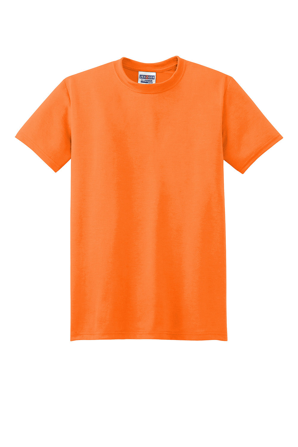 Jerzees 21M/21MR Mens Dri-Power Moisture Wicking Short Sleeve Crewneck T-Shirt Safety Orange Flat Front