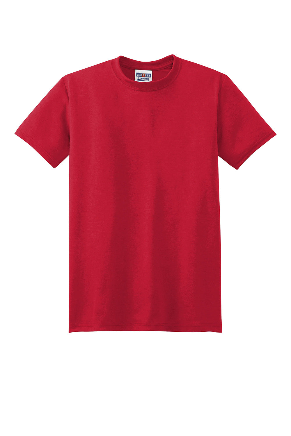 Jerzees 21M/21MR Mens Dri-Power Moisture Wicking Short Sleeve Crewneck T-Shirt True Red Flat Front