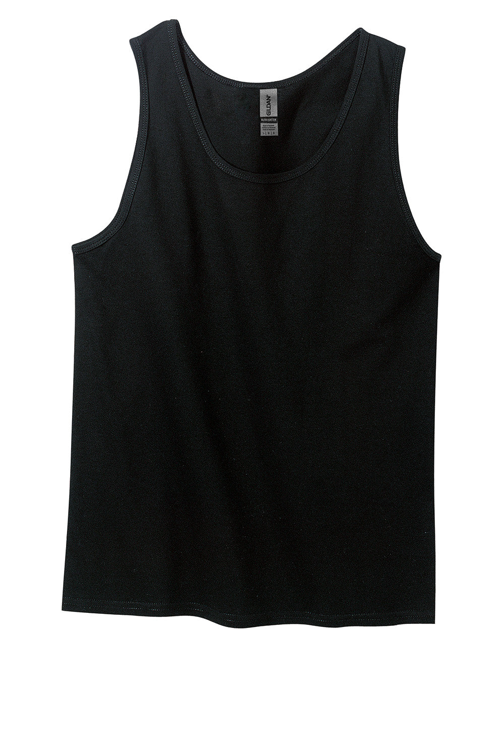 Gildan 2200/G220 Mens Ultra Tank Top Black Flat Front