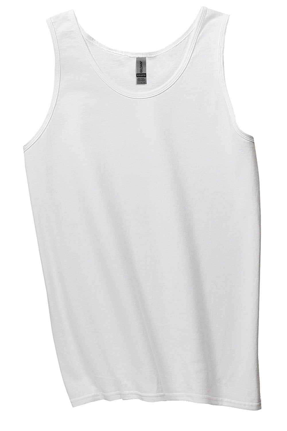 Gildan 2200/G220 Mens Ultra Tank Top White Flat Front