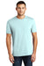 District DT104 Mens Perfect Weight Short Sleeve Crewneck T-Shirt Seaglass Blue Model Front