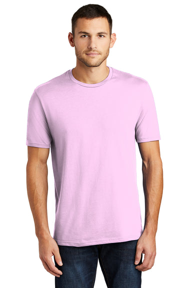 District DT104 Mens Perfect Weight Short Sleeve Crewneck T-Shirt Soft Purple Model Front