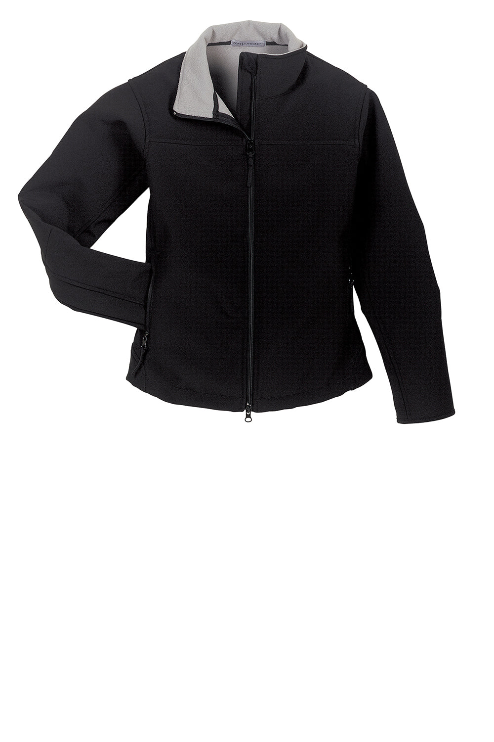 Port Authority L790 Womens Glacier Wind & Water Resistant Full Zip Jacket Black/Chrome Grey Flat Front