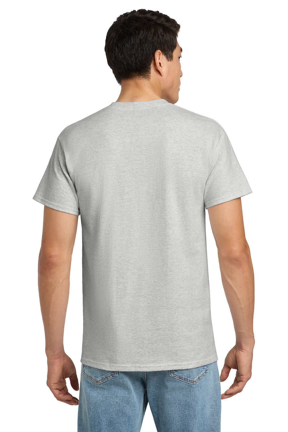 Gildan 2300/G230 Mens Ultra Short Sleeve Crewneck T-Shirt w/ Pocket Ash Grey Model Back