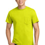 Gildan Mens Ultra Short Sleeve Crewneck T-Shirt w/ Pocket - Safety Green