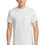 Gildan Mens Ultra Short Sleeve Crewneck T-Shirt w/ Pocket - White