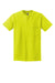 Gildan 2300/G230 Mens Ultra Short Sleeve Crewneck T-Shirt w/ Pocket Safety Green Flat Front