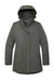 Port Authority L123 Womens All Weather 3-in-1 Water Resistant Full Zip Hooded Jacket Storm Grey Flat Front