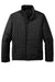 Port Authority J852 Mens Water Resistant Full Zip Puffer Jacket Deep Black Flat Front