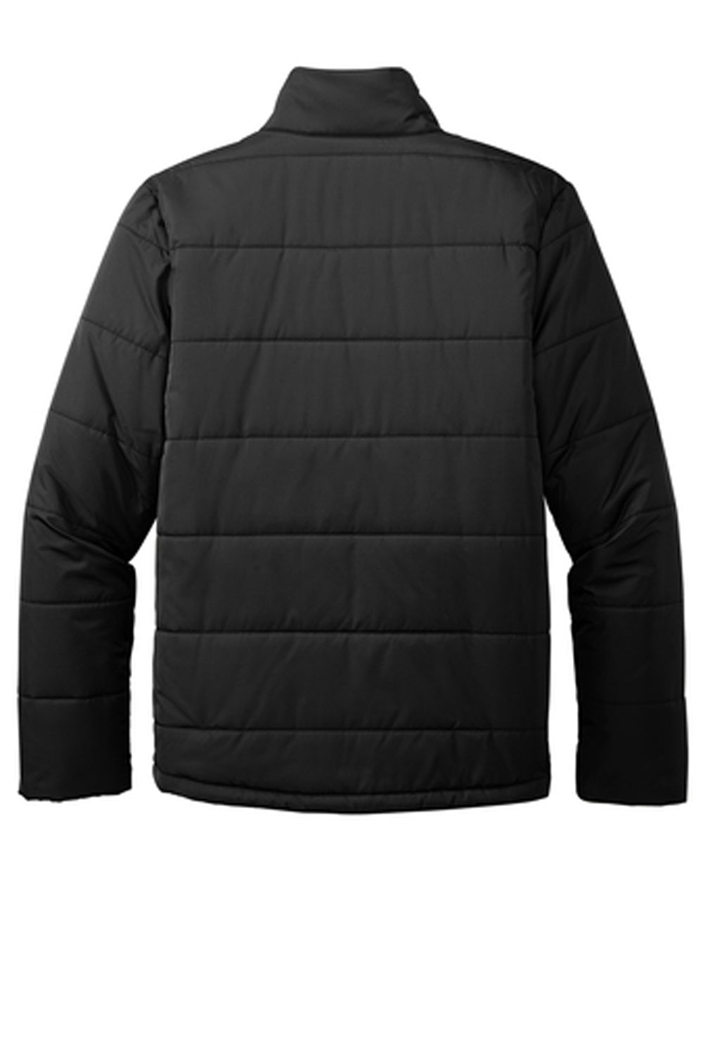 Port Authority J852 Mens Water Resistant Full Zip Puffer Jacket Deep Black Flat Back