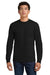 Gildan 2410/G241 Mens Ultra Long Sleeve Crewneck T-Shirt w/ Pocket Black Model Front