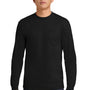 Gildan Mens Ultra Long Sleeve Crewneck T-Shirt w/ Pocket - Black