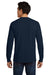 Gildan 2410/G241 Mens Ultra Long Sleeve Crewneck T-Shirt w/ Pocket Navy Blue Model Back