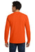 Gildan 2410/G241 Mens Ultra Long Sleeve Crewneck T-Shirt w/ Pocket Safety Orange Model Back