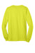 Gildan 2410/G241 Mens Ultra Long Sleeve Crewneck T-Shirt w/ Pocket Safety Green Flat Back