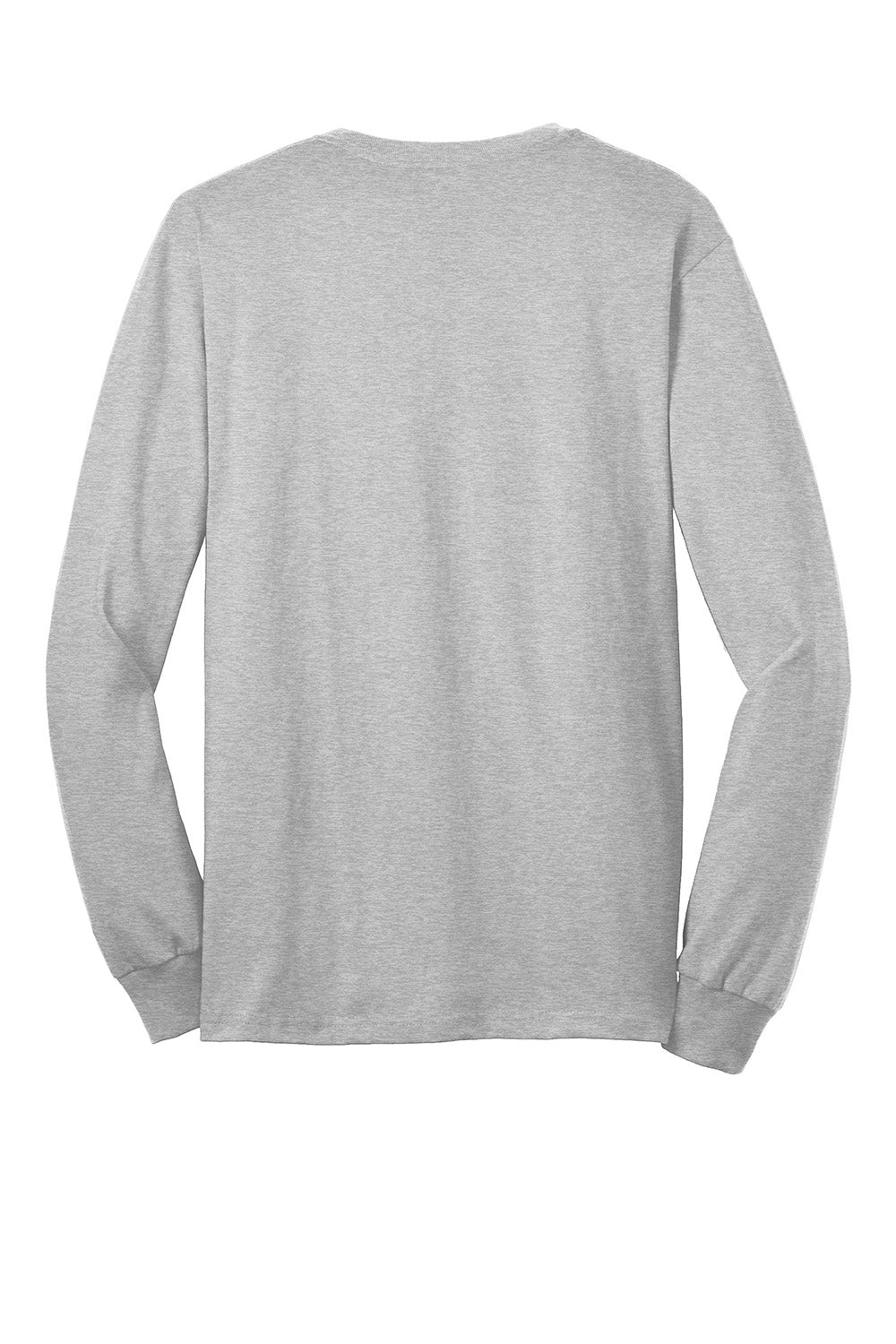 Gildan 2410/G241 Mens Ultra Long Sleeve Crewneck T-Shirt w/ Pocket Sport Grey Flat Back