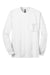 Gildan 2410/G241 Mens Ultra Long Sleeve Crewneck T-Shirt w/ Pocket White Flat Front