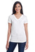 Threadfast Apparel 252RV Womens Short Sleeve V-Neck T-Shirt White Model Front