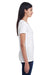 Threadfast Apparel 252RV Womens Short Sleeve V-Neck T-Shirt White Model Side