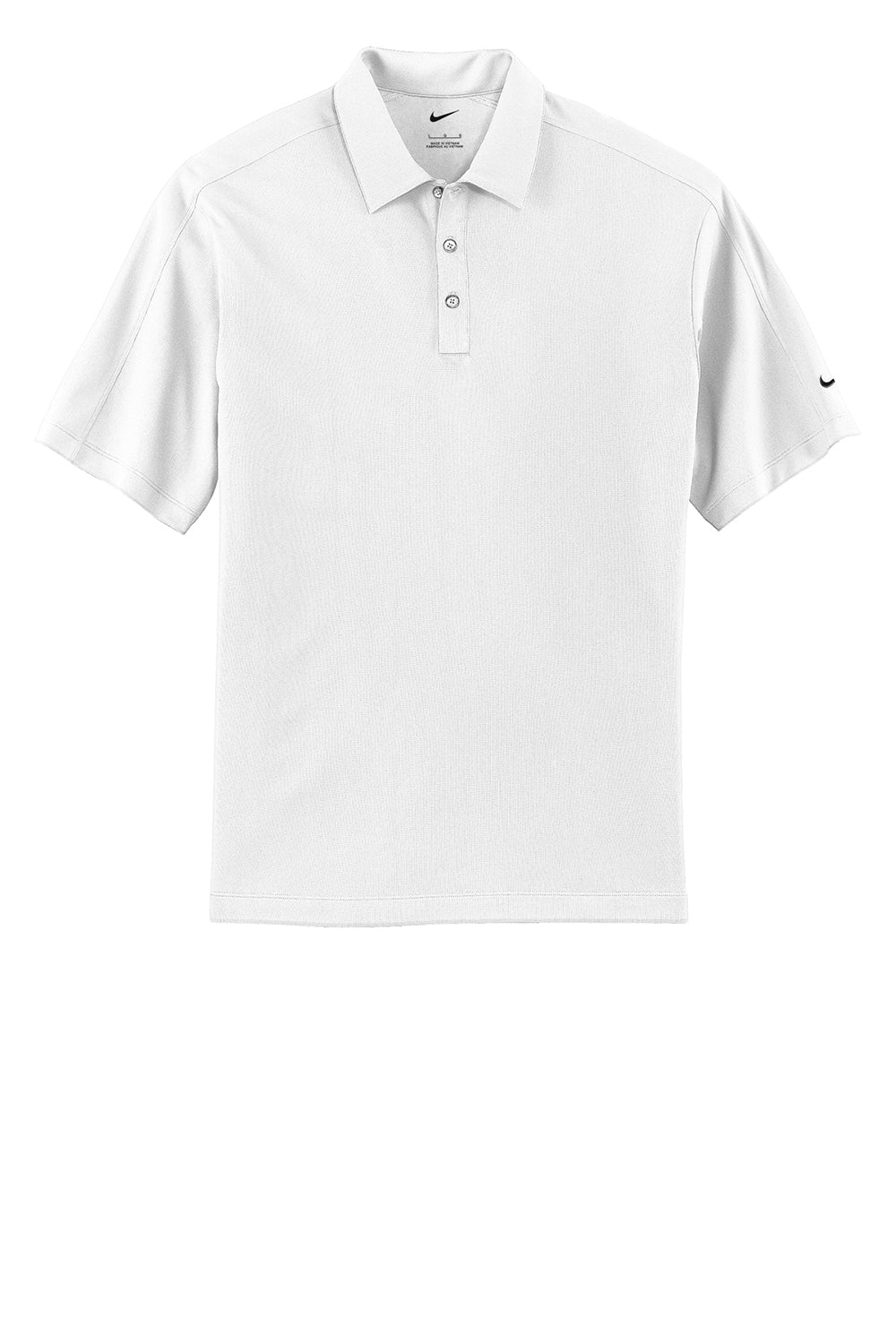 Nike 266998 Mens Tech Sport Dri-Fit Moisture Wicking Short Sleeve Polo Shirt White Flat Front