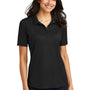 Port Authority Womens Moisture Wicking Fine Pique Short Sleeve Polo Shirt - Heather Black