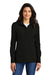 Port Authority LK829 Womens Fairway 1/4 Zip Sweatshirt Deep Black Model Front