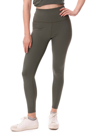 Threadfast Apparel 280L Womens Impact Leggings w/ Pocket Army Green Model Front