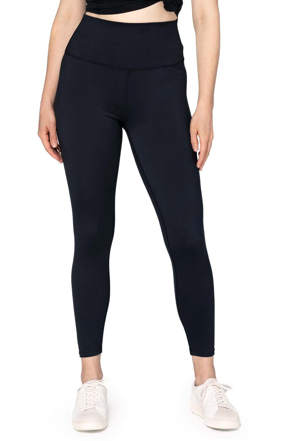 Threadfast Apparel 280L Womens Impact Leggings w/ Pocket Black Model Front