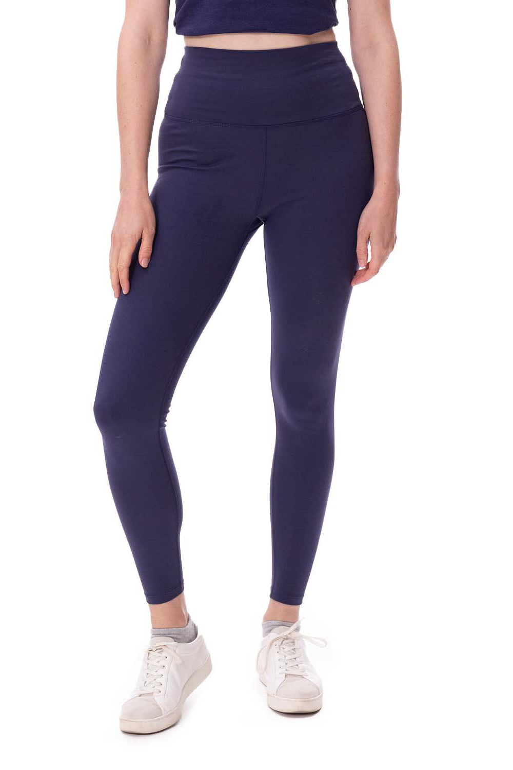 Threadfast Apparel 280L Womens Impact Leggings w/ Pocket Navy Blue Model Front