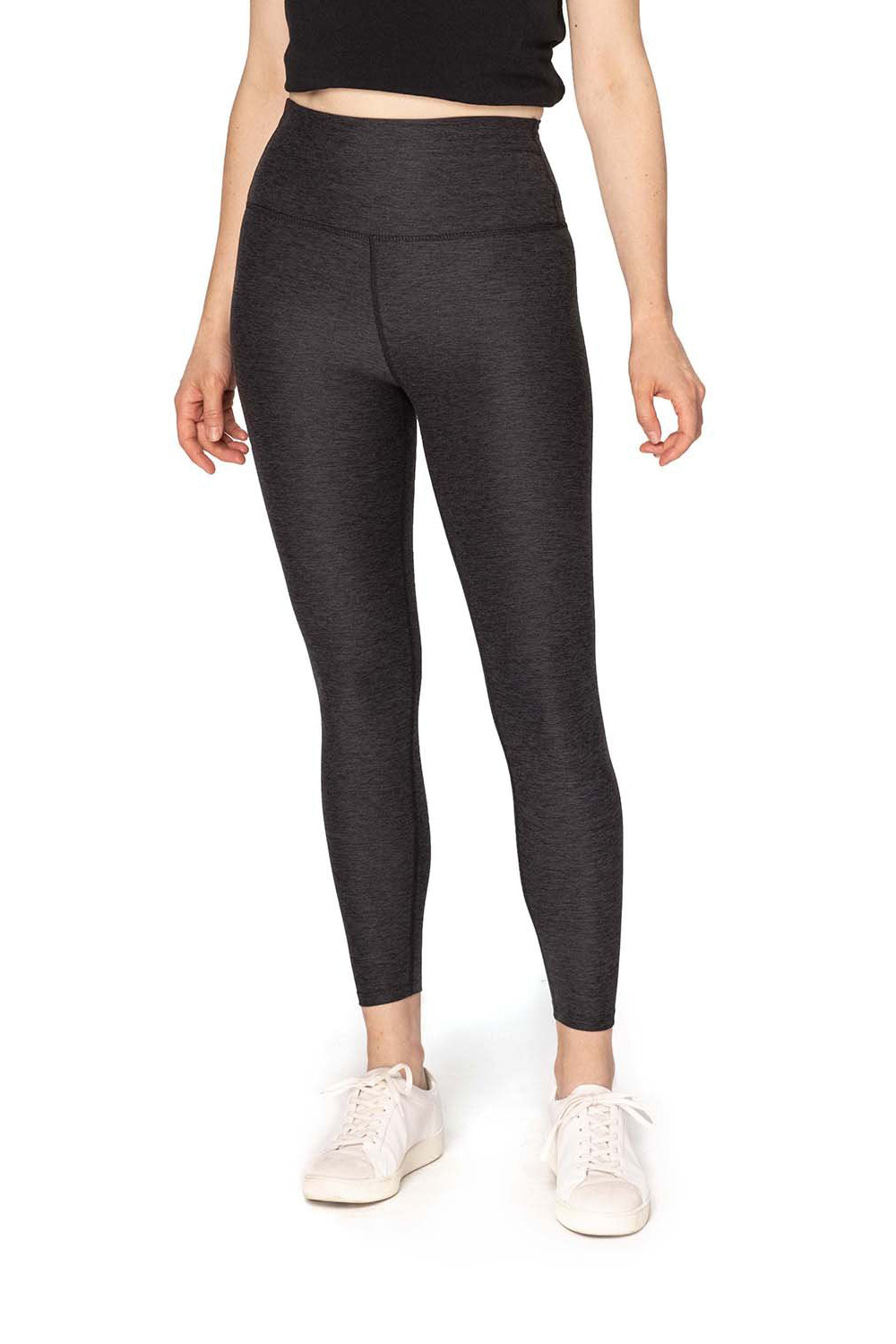 Threadfast Apparel 280L Womens Impact Leggings w/ Pocket Heather Black Model Front