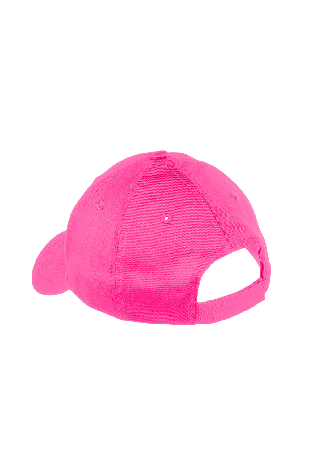 Port & Company YCP80 Youth Twill Adjustable Hat Neon Pink Flat Back