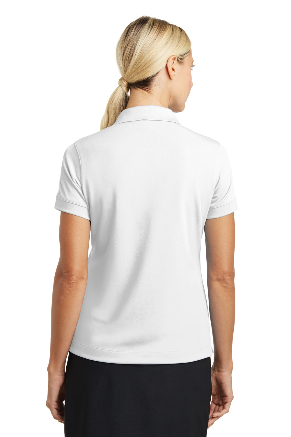 Nike 286772 Womens Classic Dri-Fit Moisture Wicking Short Sleeve Polo Shirt White Model Back