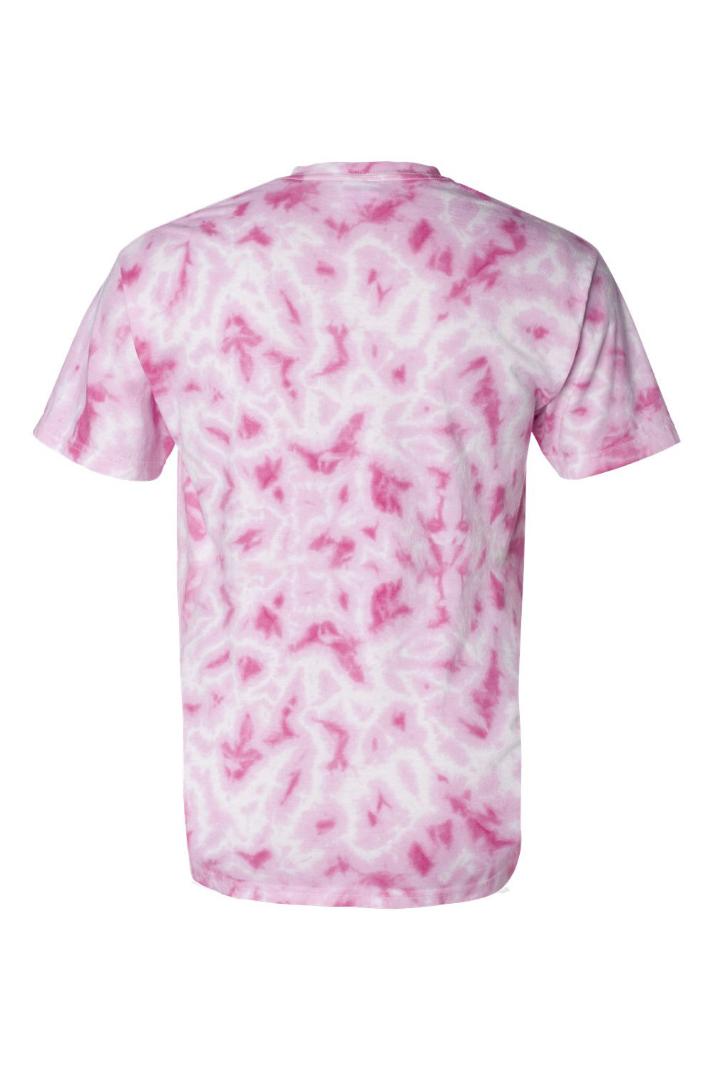 Dyenomite 200AR Mens Awareness Ribbon Tie Dyed Short Sleeve Crewneck T-Shirt Pink Flat Back