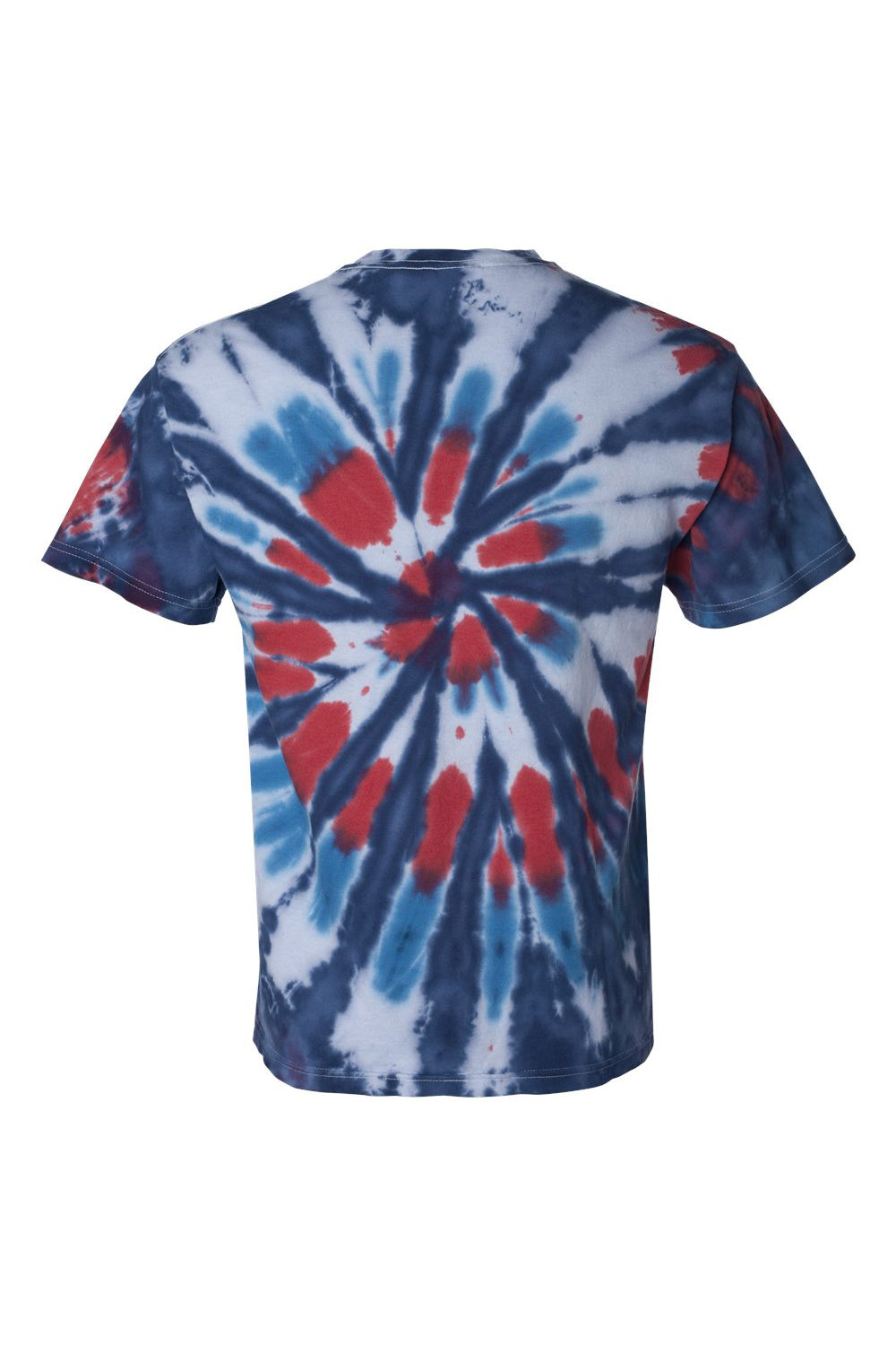 Dyenomite 200T2 Mens Cut Spiral Tie Dyed Short Sleeve Crewneck T-Shirt Americus Flat Back