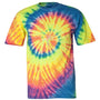 Dyenomite Mens Spiral Tie Dyed Short Sleeve Crewneck T-Shirt - Fluorescent Rainbow Swirl - NEW