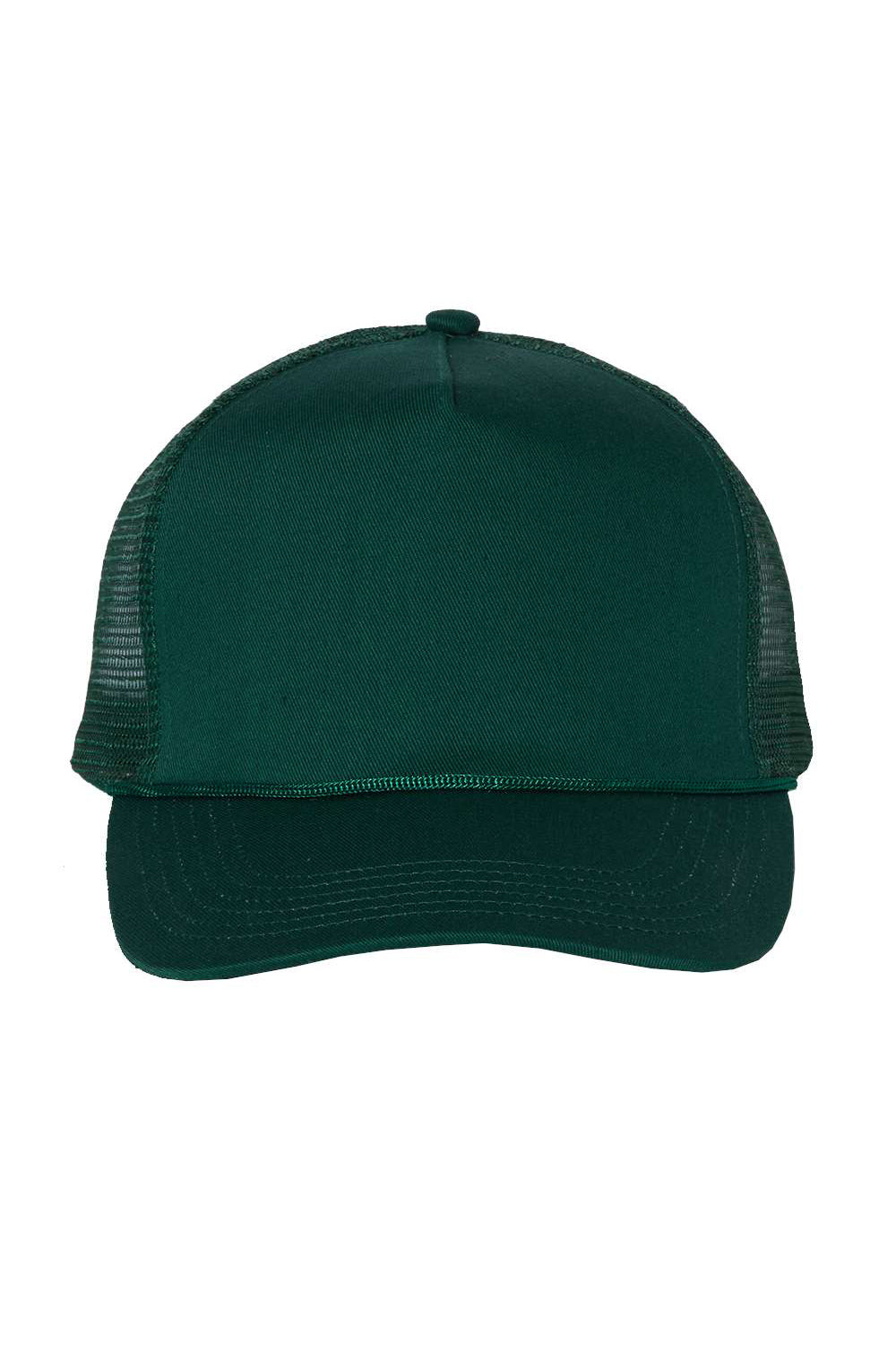 Valucap 8804H Mens 5 Panel Trucker Hat Forest Green Flat Front