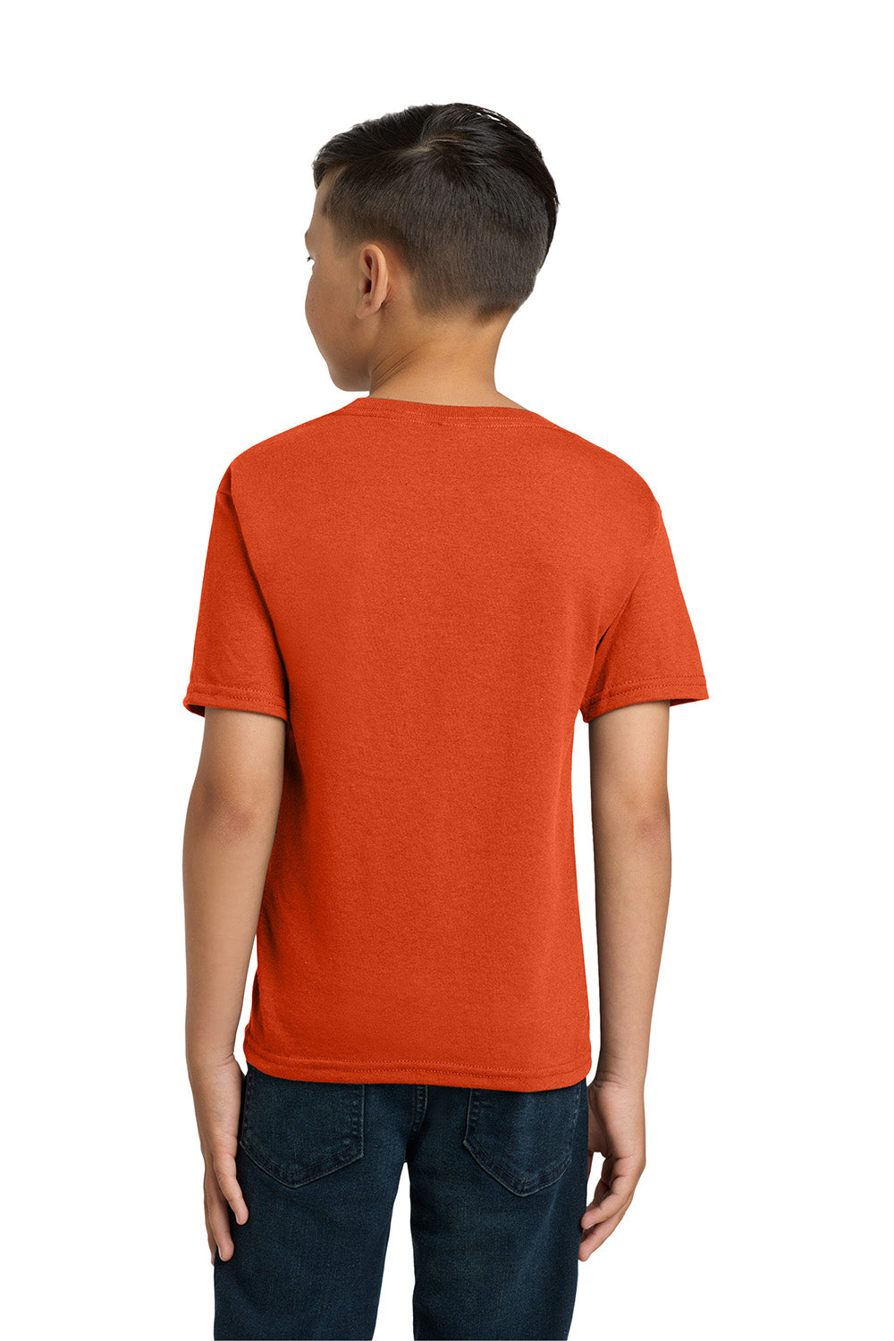 Jerzees 29B/29BR Youth Dri-Power Moisture Wicking Short Sleeve Crewneck T-Shirt Burnt Orange Model Back