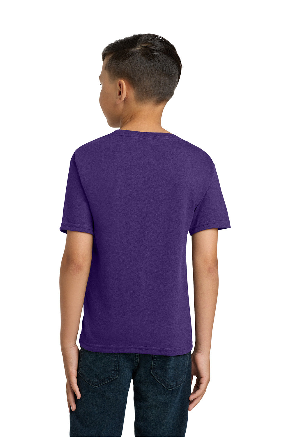 Jerzees 29B/29BR Youth Dri-Power Moisture Wicking Short Sleeve Crewneck T-Shirt Deep Purple Model Back