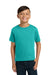 Jerzees 29B/29BR Youth Dri-Power Moisture Wicking Short Sleeve Crewneck T-Shirt Jade Green Model Front