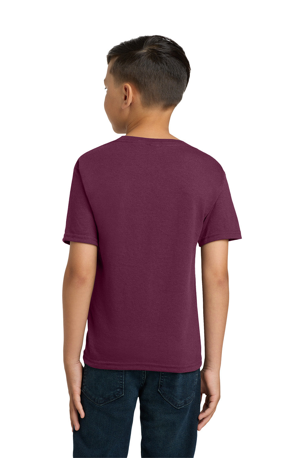 Jerzees 29B/29BR Youth Dri-Power Moisture Wicking Short Sleeve Crewneck T-Shirt Maroon Model Back