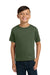 Jerzees 29B/29BR Youth Dri-Power Moisture Wicking Short Sleeve Crewneck T-Shirt Military Green Model Front