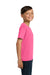 Jerzees 29B/29BR Youth Dri-Power Moisture Wicking Short Sleeve Crewneck T-Shirt Neon Pink Model Side