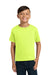 Jerzees 29B/29BR Youth Dri-Power Moisture Wicking Short Sleeve Crewneck T-Shirt Safety Green Model Front