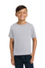 Jerzees 29B/29BR Youth Dri-Power Moisture Wicking Short Sleeve Crewneck T-Shirt Silver Grey Model Front