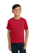 Jerzees 29B/29BR Youth Dri-Power Moisture Wicking Short Sleeve Crewneck T-Shirt True Red Model Front