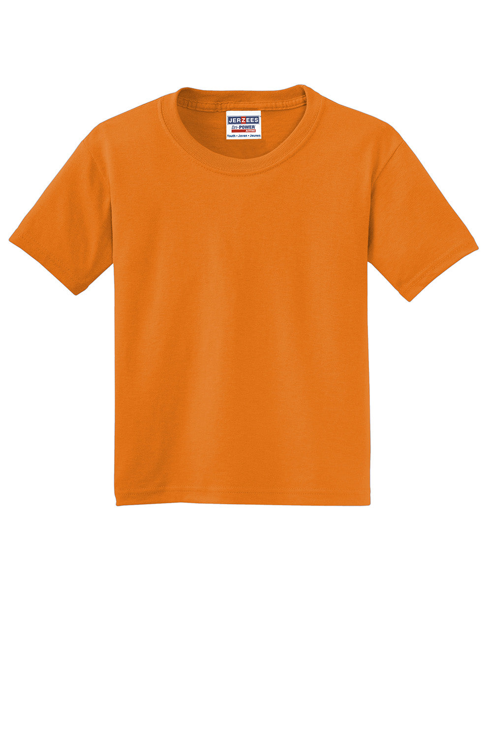 Jerzees 29B/29BR Youth Dri-Power Moisture Wicking Short Sleeve Crewneck T-Shirt Tennessee Orange Flat Front