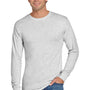 Jerzees Mens Dri-Power Moisture Wicking Long Sleeve Crewneck T-Shirt - Ash Grey