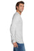 Jerzees 29LS/29L/29LSR Mens Dri-Power Moisture Wicking Long Sleeve Crewneck T-Shirt Ash Grey Model Side