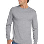 Jerzees Mens Dri-Power Moisture Wicking Long Sleeve Crewneck T-Shirt - Heather Grey