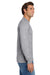 Jerzees 29LS/29L/29LSR Mens Dri-Power Moisture Wicking Long Sleeve Crewneck T-Shirt Heather Grey Model Side